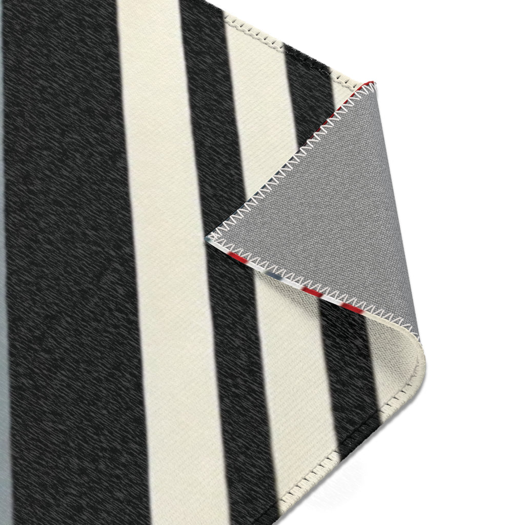 Red, Black & White Abstract - Area Rugs