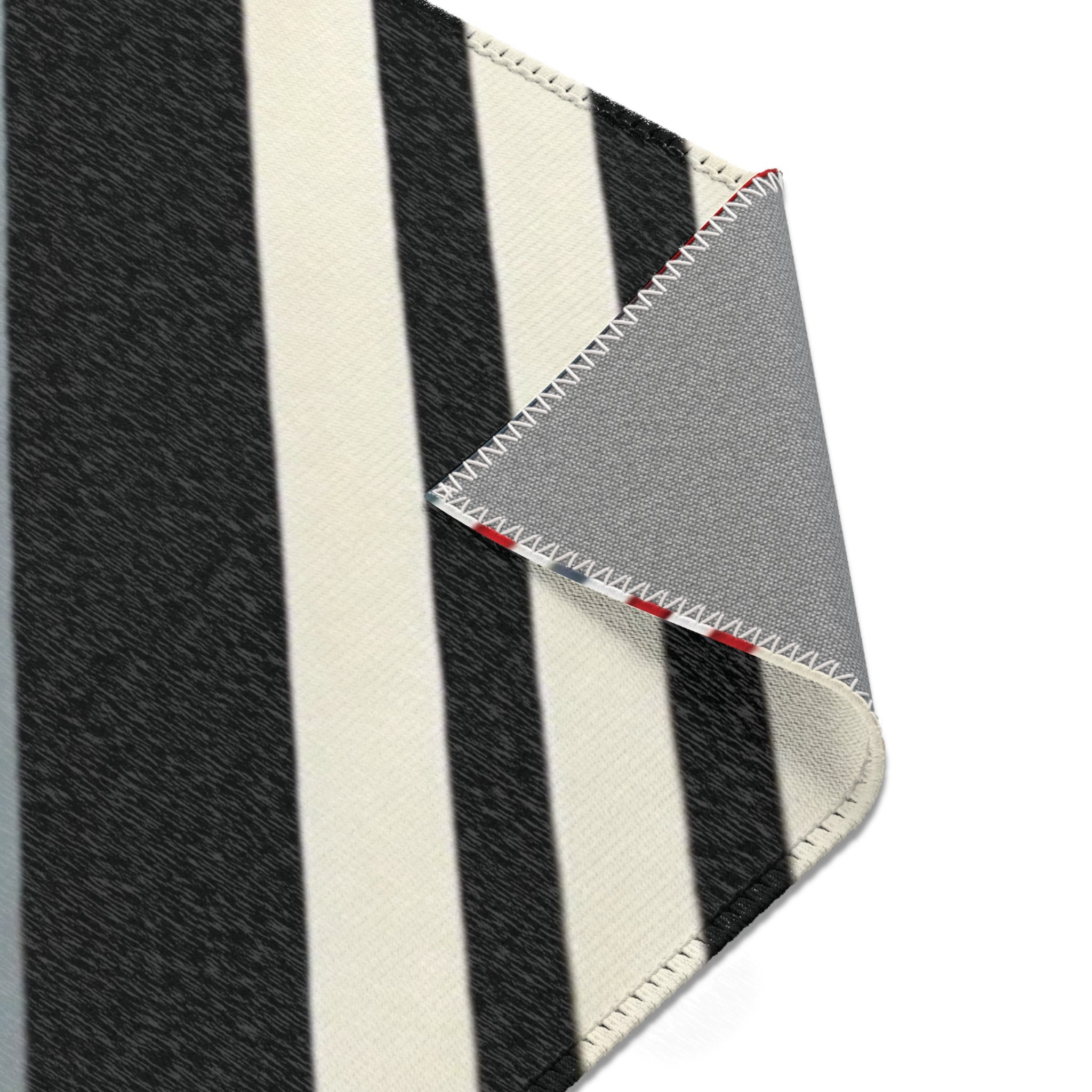 Red, Black & White Abstract - Area Rugs