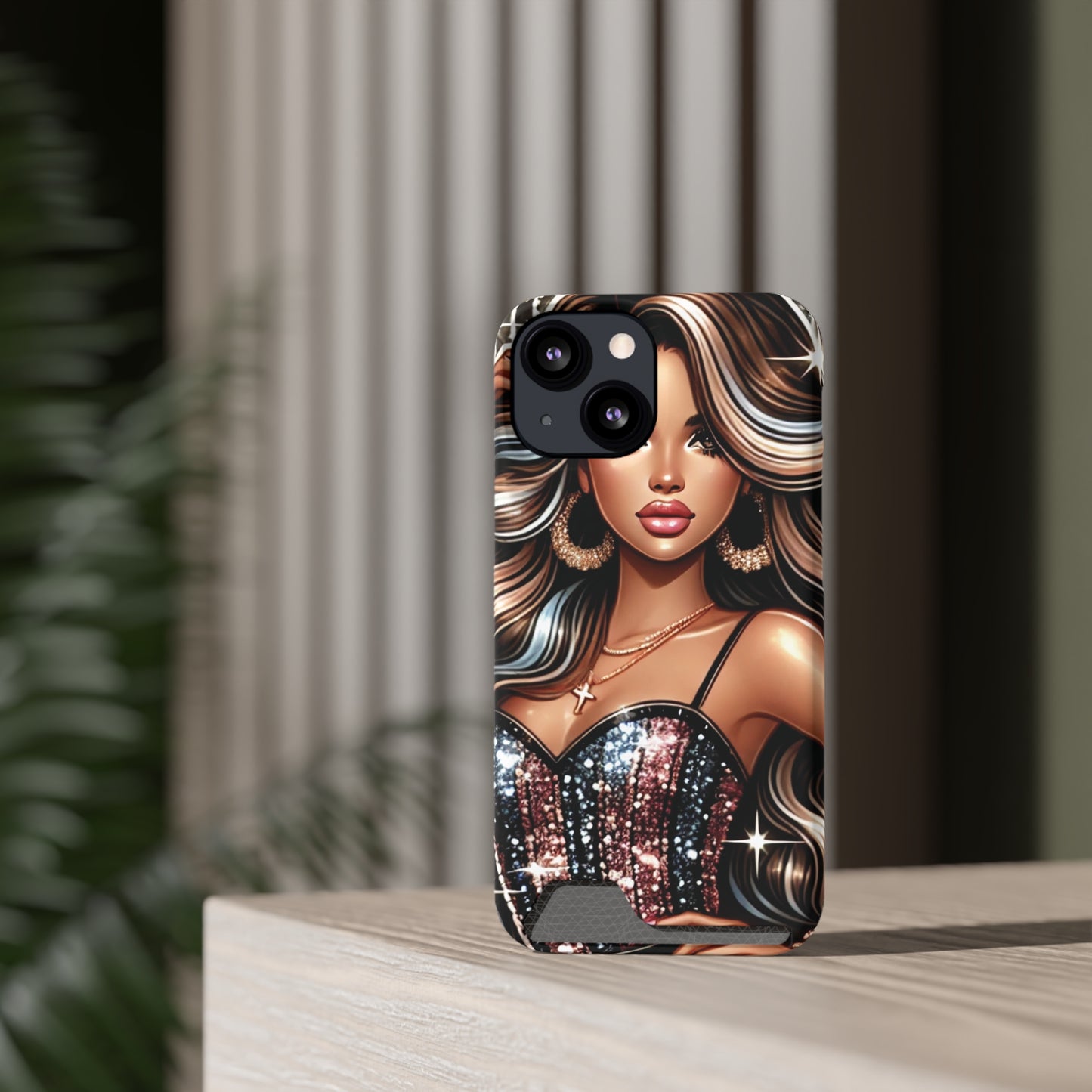 "Beautiful" - Phone Case With Card Holder - Creatively Designed Shop