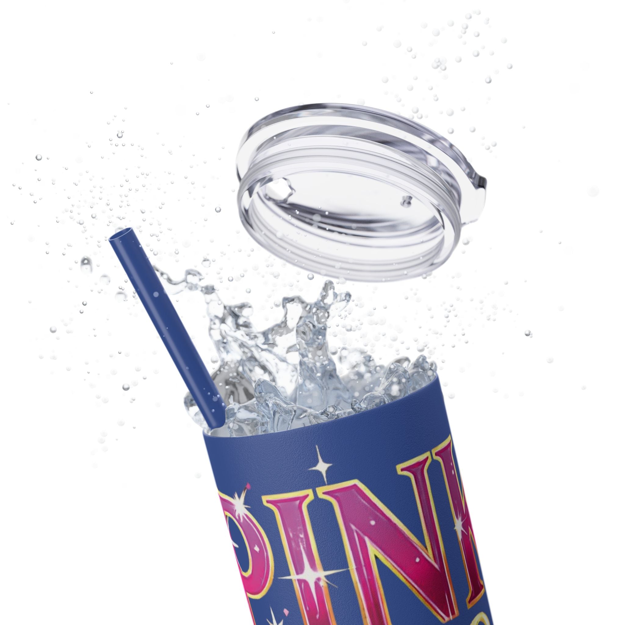 Pink, Sip & Love - Skinny Tumbler with Straw, 20oz