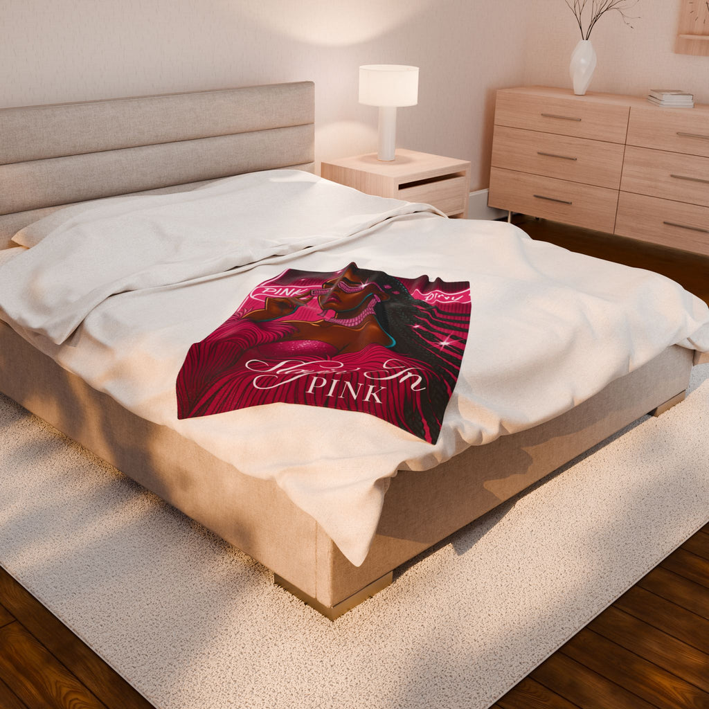Slayin' In Pink - Velveteen Plush Blanket