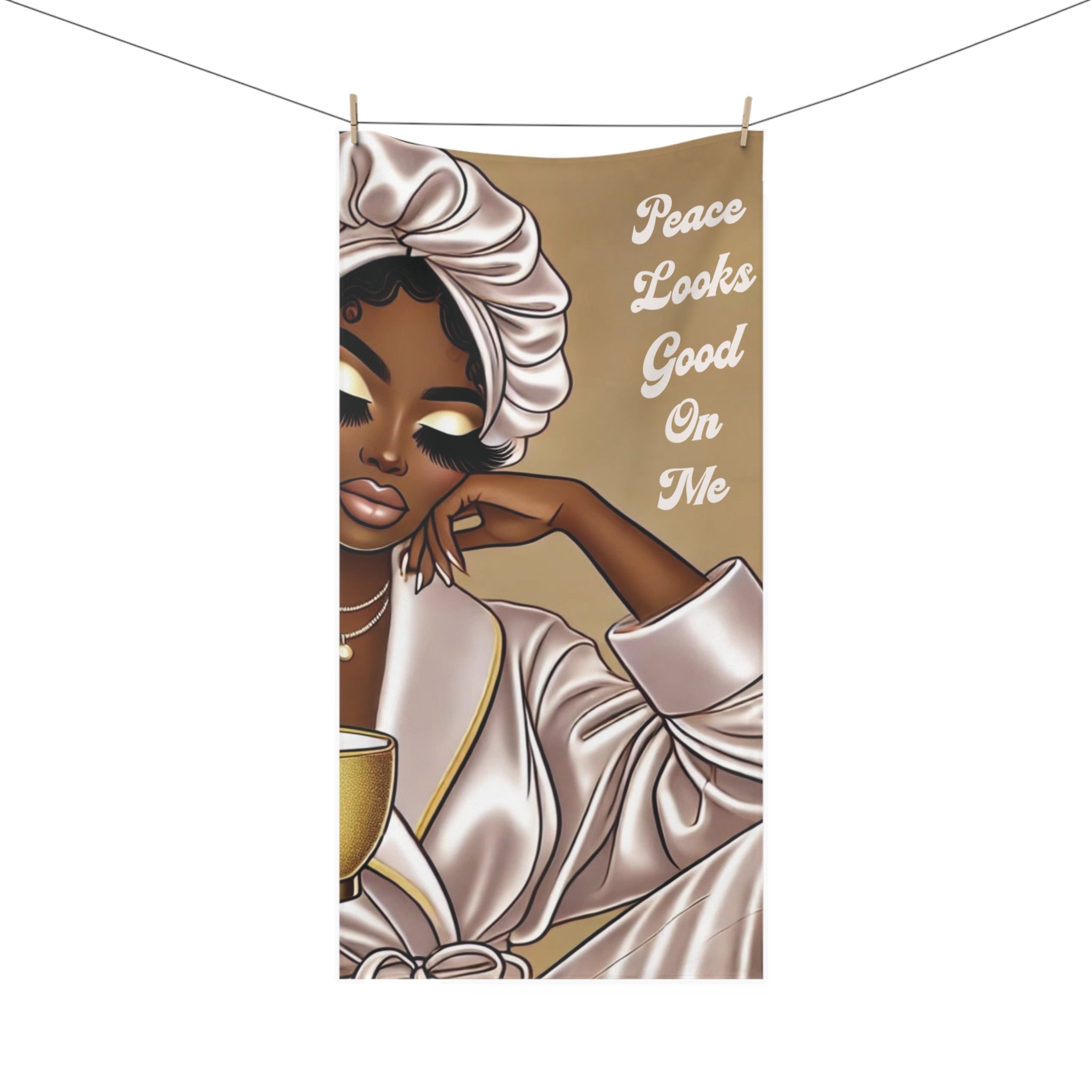 Peace Looks Good On Me - Mink-Cotton Towel