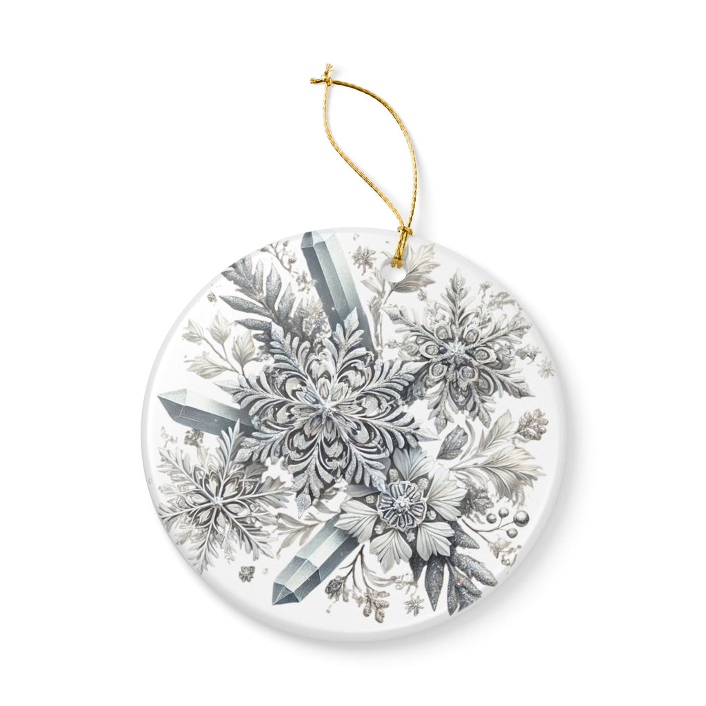 Snowflakes & Ice Crystals - Ceramic Decoration Ornament, (1pc)