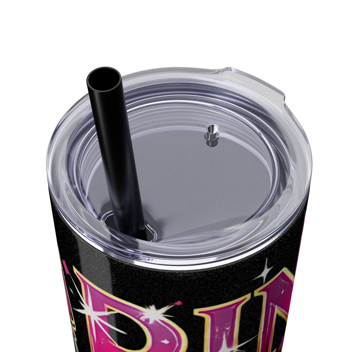 Pink, Sip & Love - Skinny Tumbler with Straw, 20oz - Creatively Designed Shop