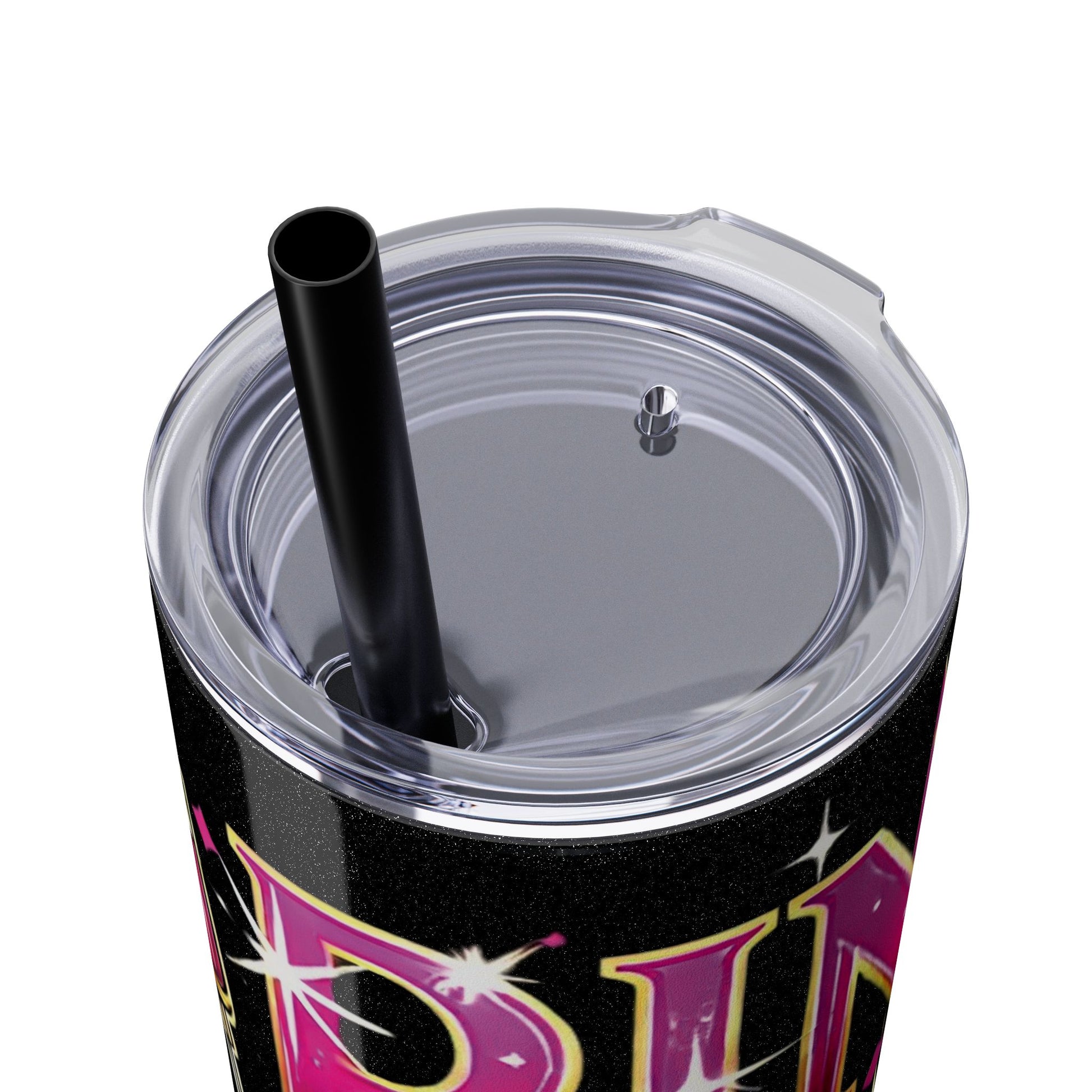 Pink, Sip & Love - Skinny Tumbler with Straw, 20oz - Creatively Designed Shop