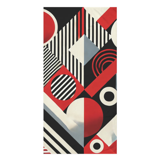 Red, Black & White Abstract - Mink-Cotton Towel