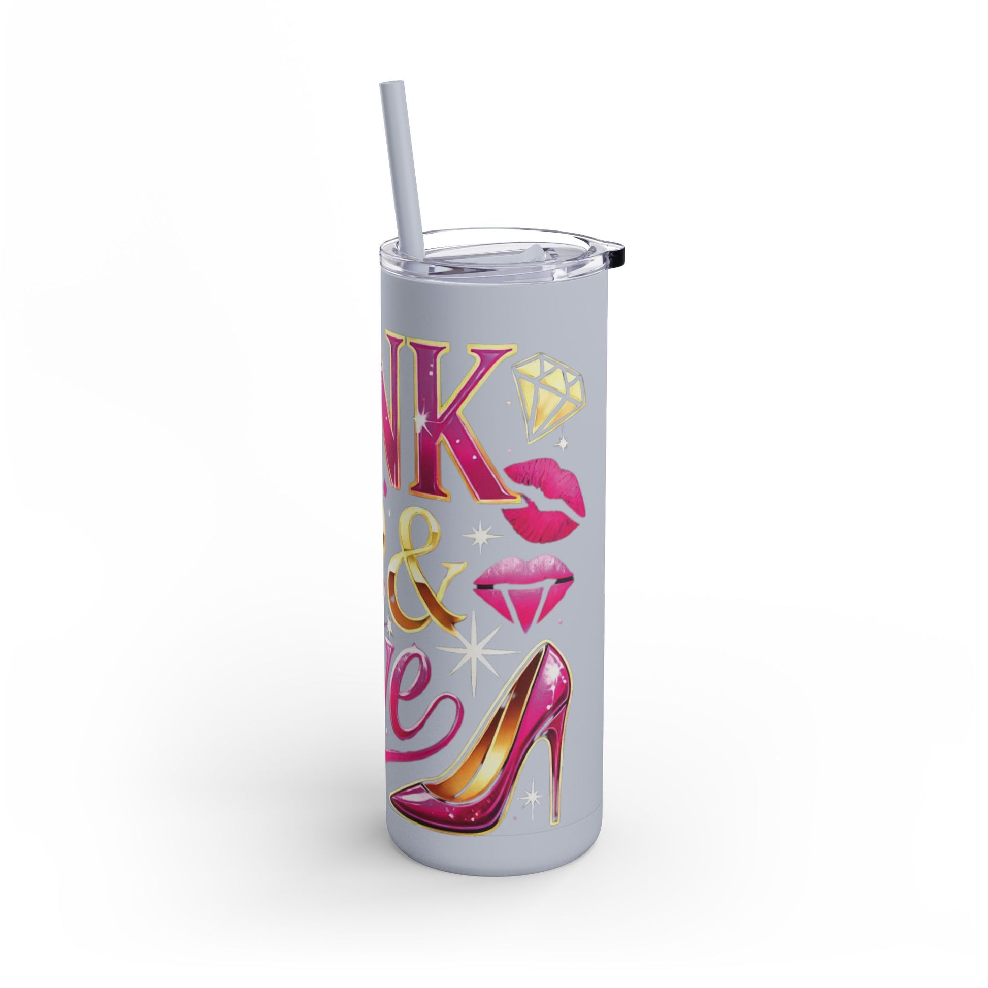 Pink, Sip & Love - Maars Maker Skinny Matte Tumbler, 20oz - Creatively Designed Shop