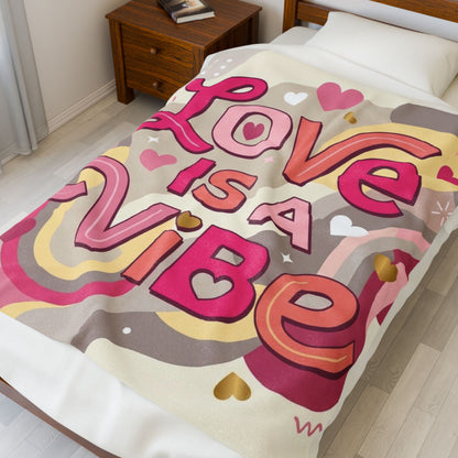 Love Is A Vibe – Plush Velveteen Blanket
