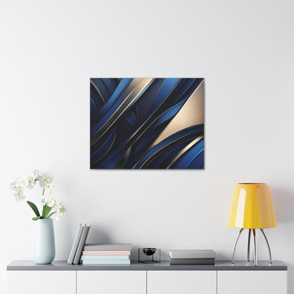 Abstract Blue & Gold - Canvas Gallery Wraps