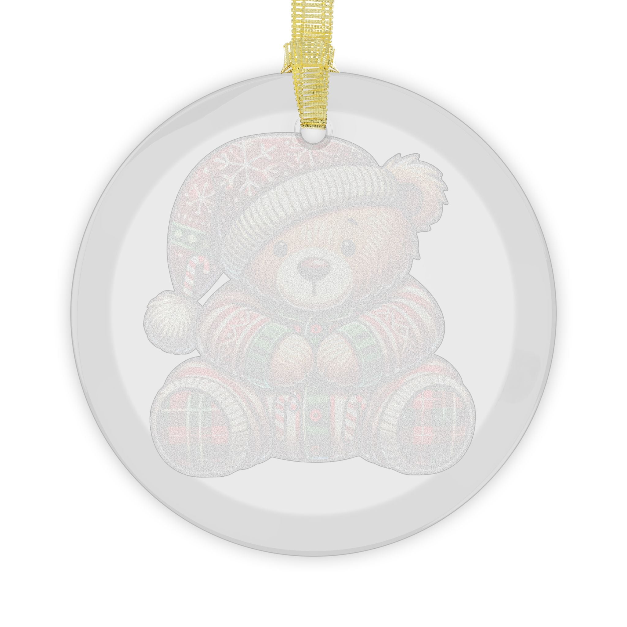 Teddy Bear in Pajamas - Glass Ornaments