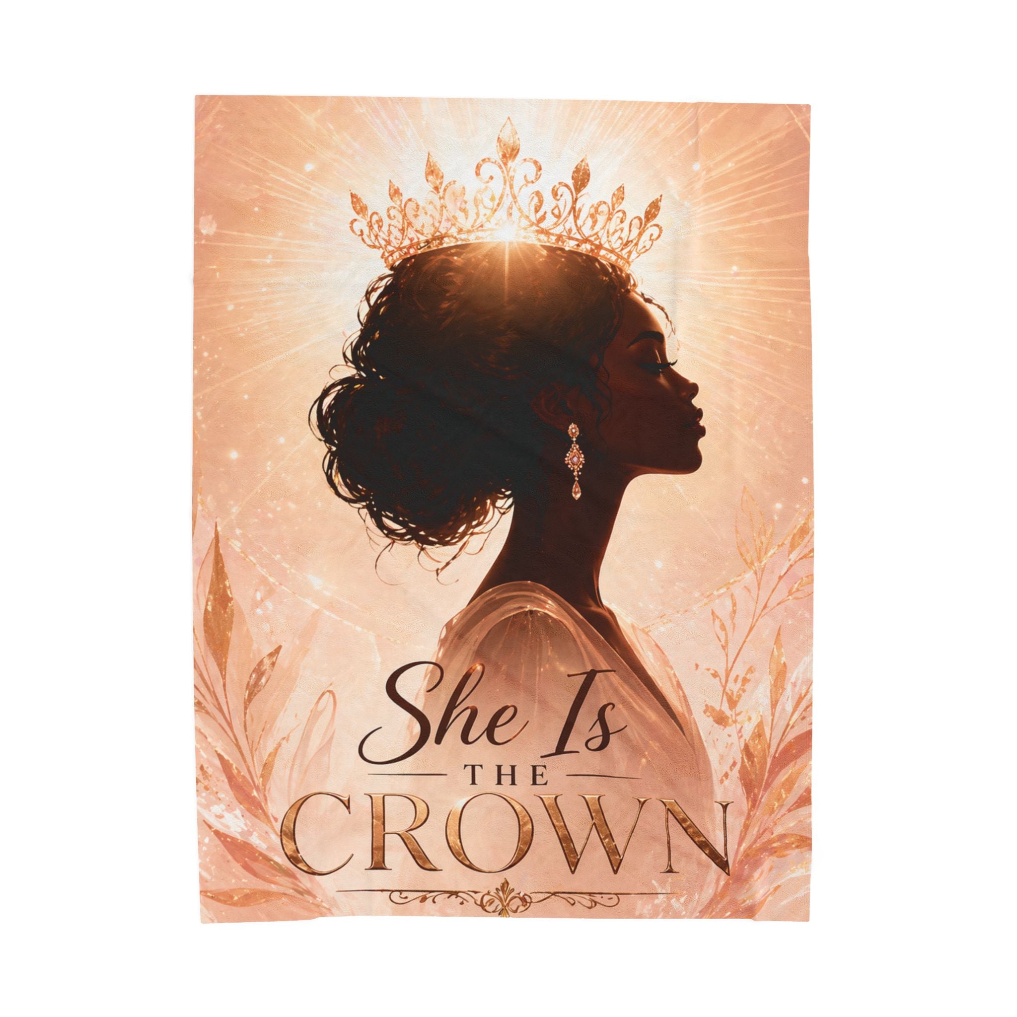 She Is the Crown - Velveteen Plush Blanket