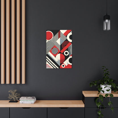 Red, Black & White Abstract - Canvas Gallery Wraps