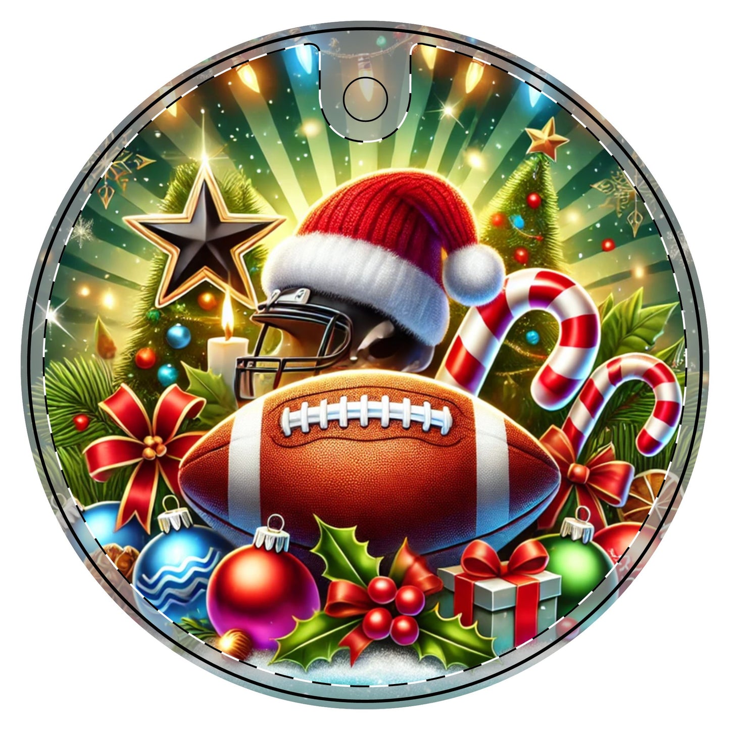 Football Christmas - Ceramic Decoration Ornament, (1pc)