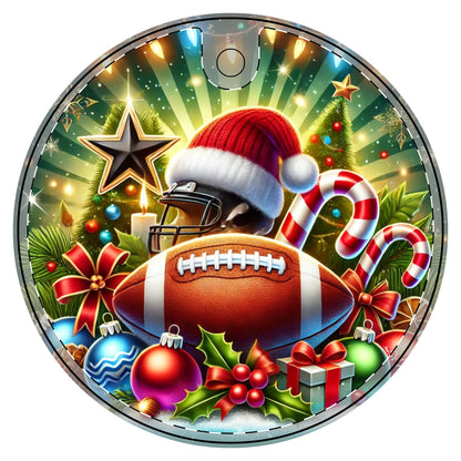 Football Christmas - Ceramic Decoration Ornament, (1pc)