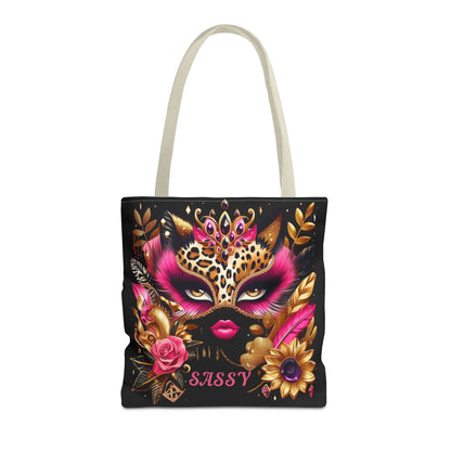 "Sassy" (Black) - Tote Bag (AOP) - Creatively Designed Shop