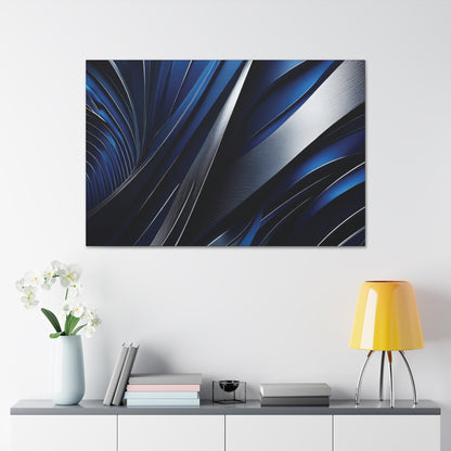 Abstract Blue & Silver - Canvas Gallery Wraps