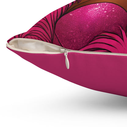 Slayin' In Pink - Spun Polyester Square Pillow