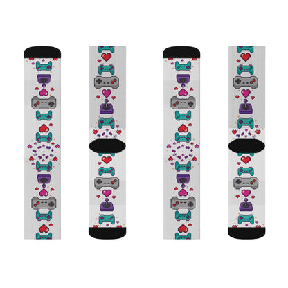 Pixel Hearts & Controllers Socks