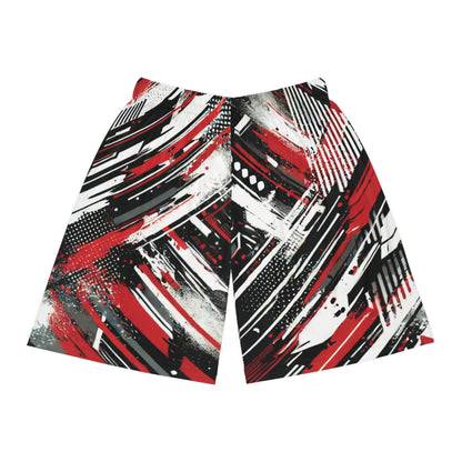 Red, Black & White - Basketball Shorts (AOP)