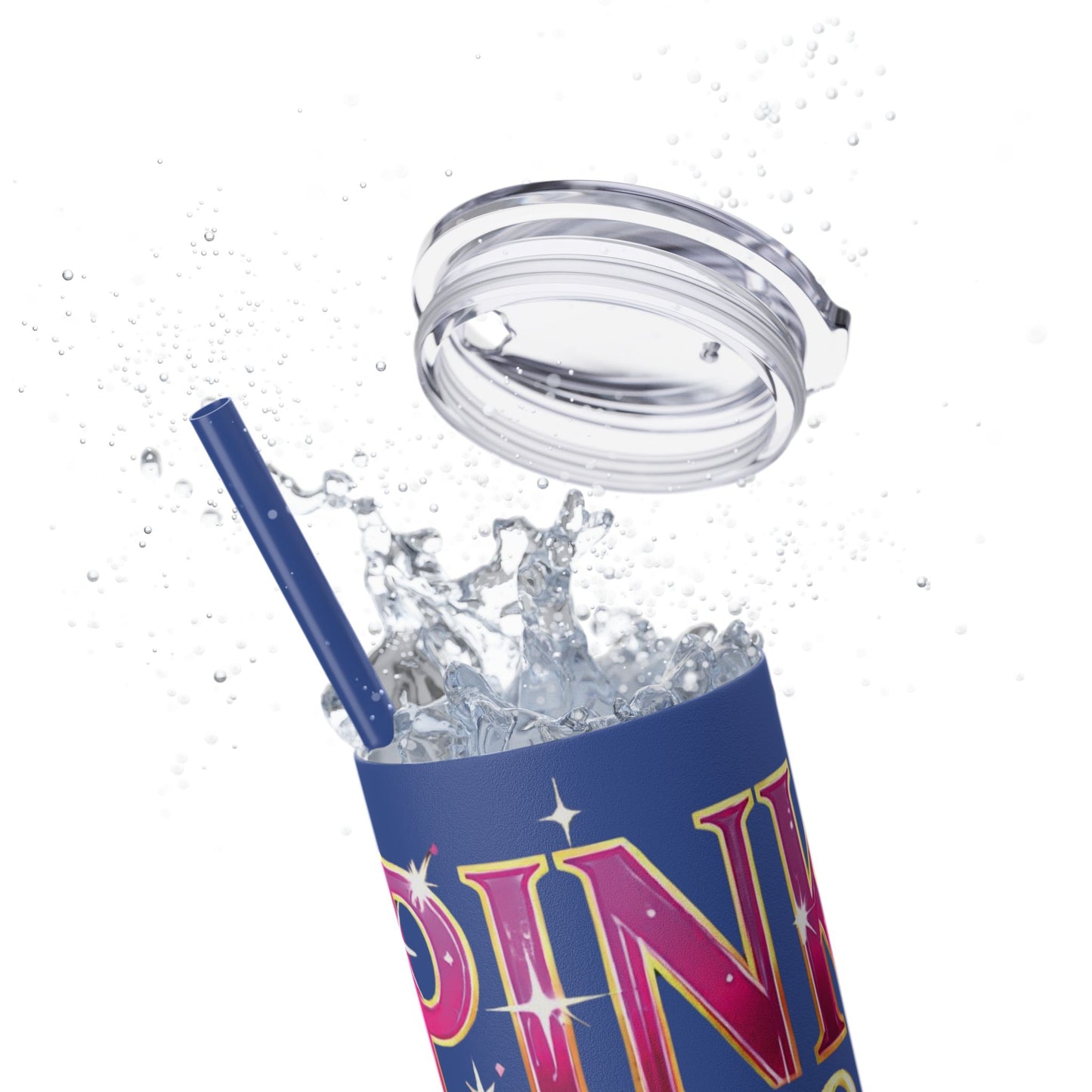 Pink, Sip & Love - Skinny Tumbler with Straw, 20oz - Creatively Designed Shop