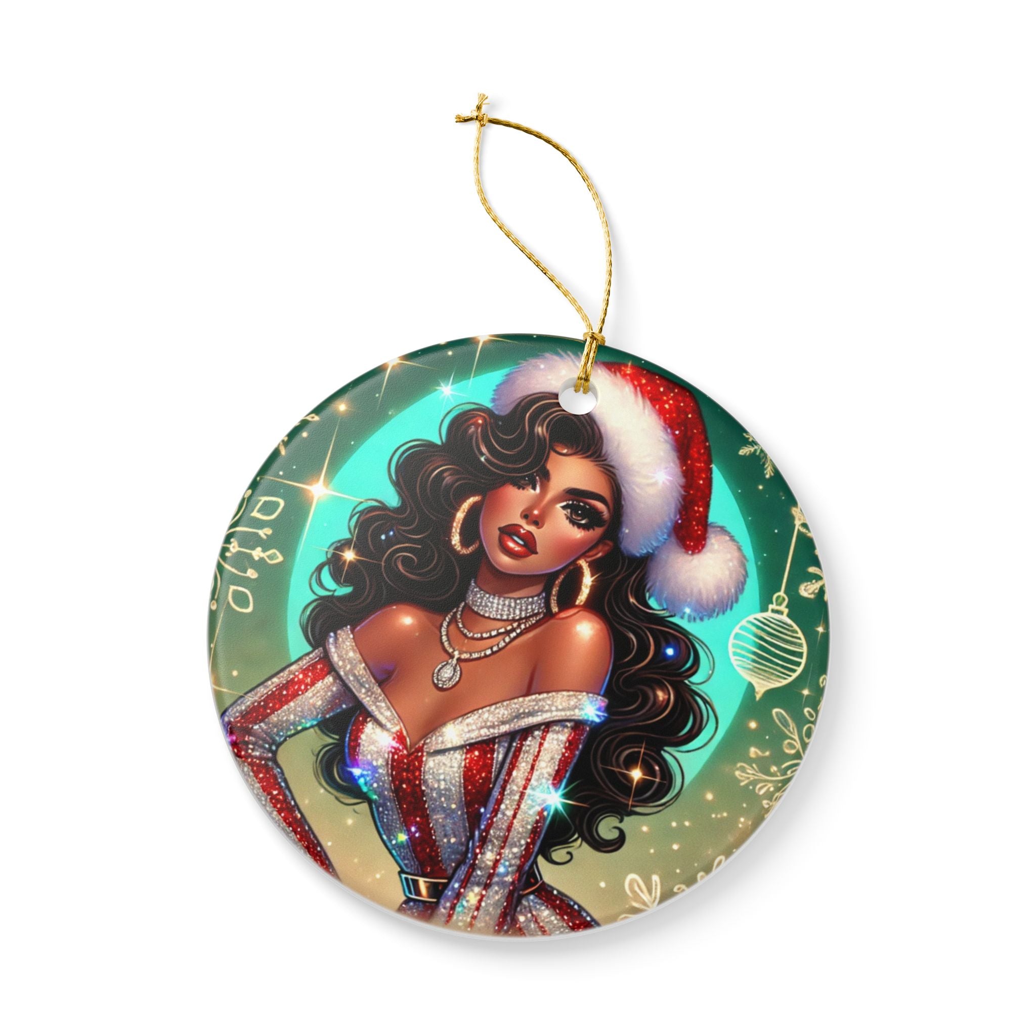 Christmas Beauty (Cultural) - Ceramic Decoration Ornament, (1pc)