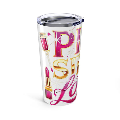 Pink, Sip & Love - White Tumbler 20oz - Creatively Designed Shop