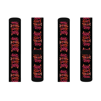 Hot Girl Heart Day Socks