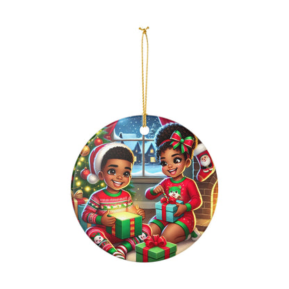 Christmas Joy  - Ceramic Decoration Ornament, (1pc)