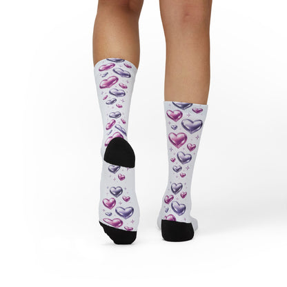 Purple & Pink Hearts Socks
