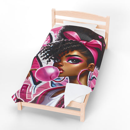 Pink Attitude - Velveteen Plush Blanket