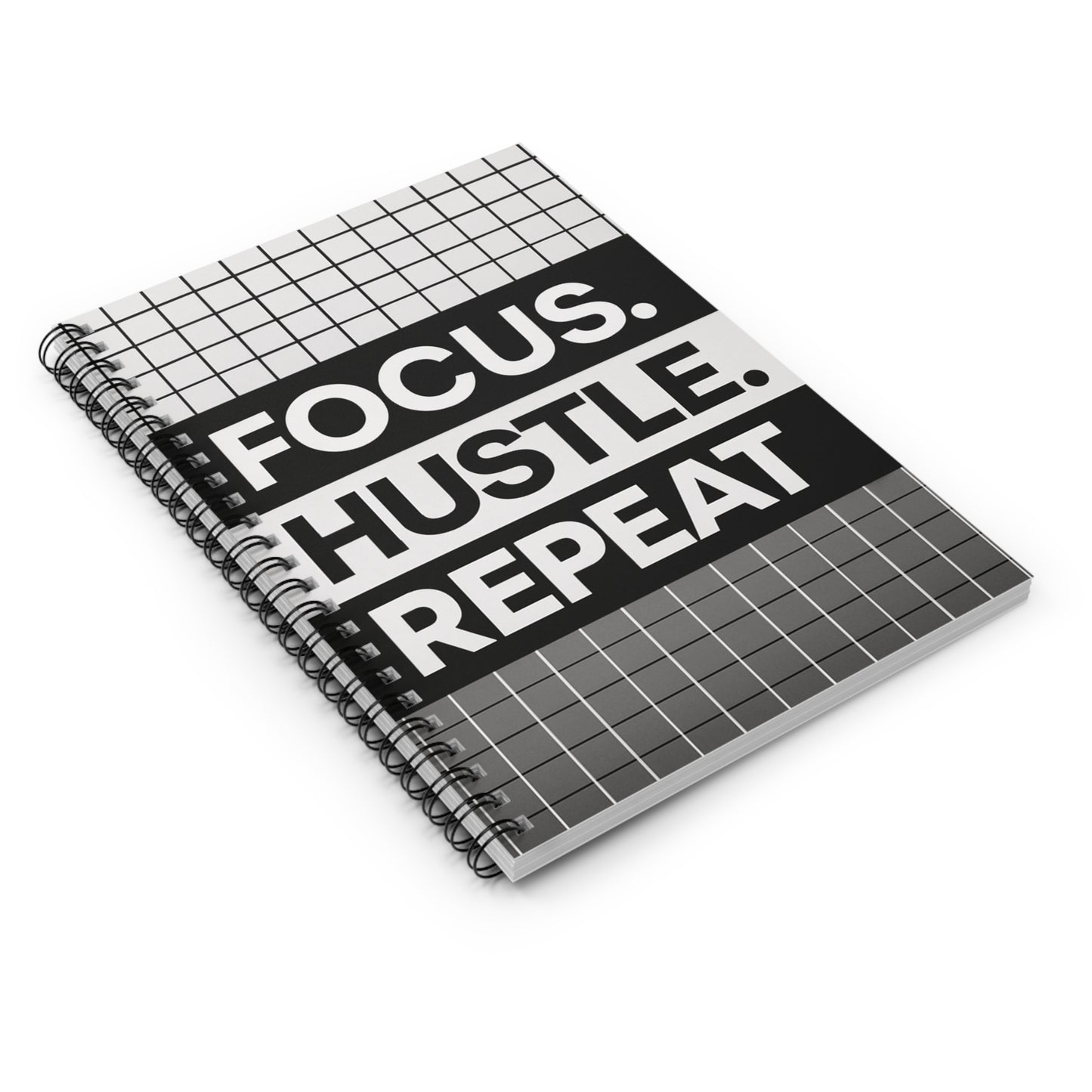 Focus. Hustle. Repeat - Spiral Notebook