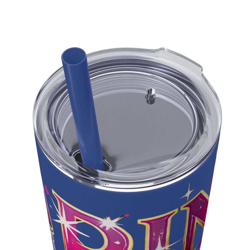 Pink, Sip & Love - Skinny Tumbler with Straw, 20oz