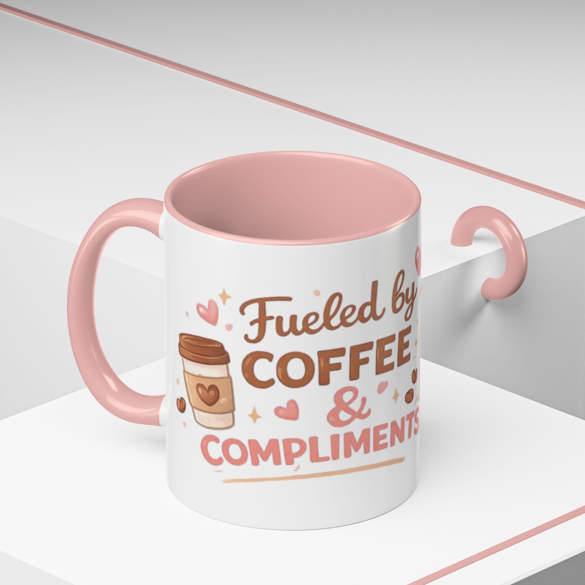 Fueled by Coffee & Compliments – Accent Coffee Mug