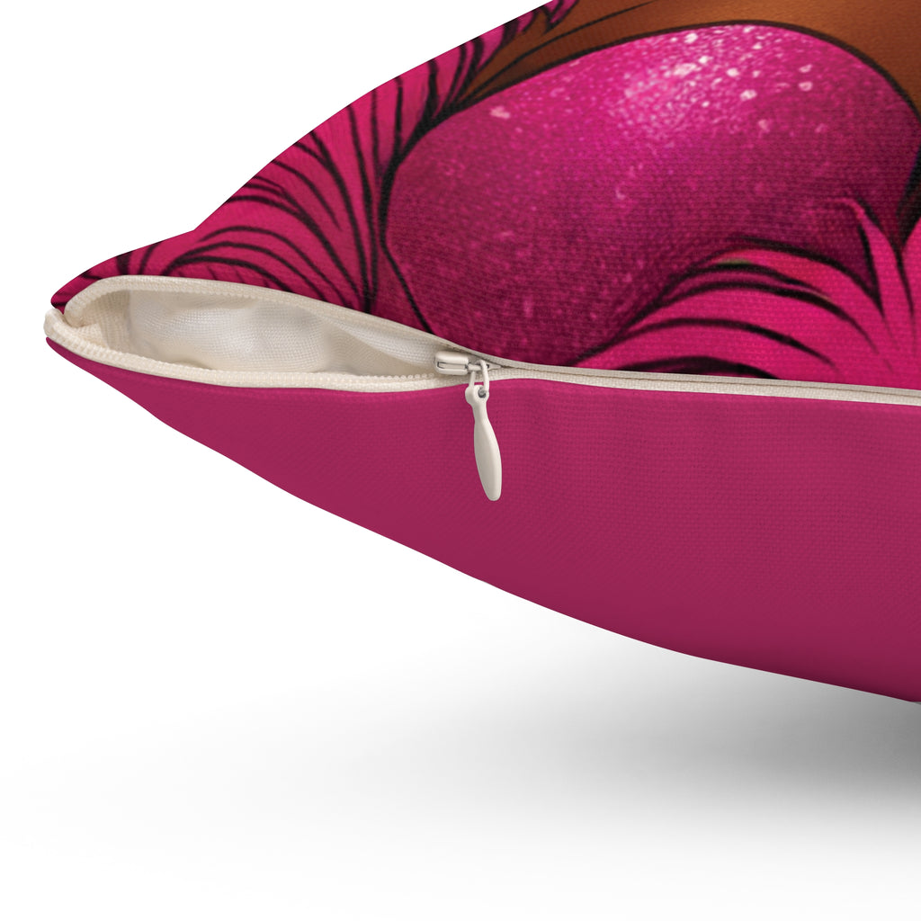 Slayin' In Pink - Spun Polyester Square Pillow