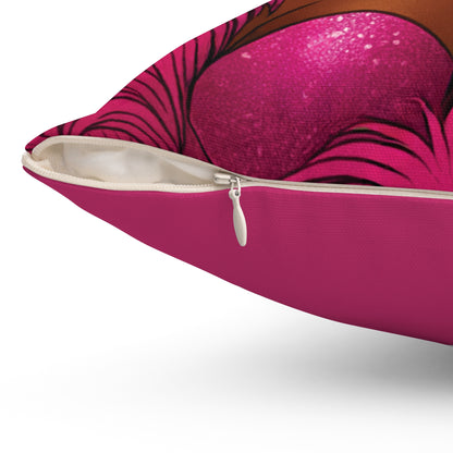Slayin' In Pink - Spun Polyester Square Pillow