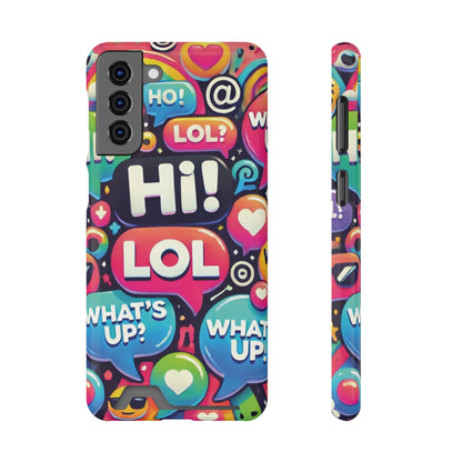 "Text Bubbles" - Phone Case With Card Holder - Creatively Designed Shop
