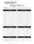 Life Planner - Monthly Budget Planner (Printable PDF) - B&W