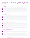 Life Planner - Gratitude Journal Page (Printable PDF) - Color